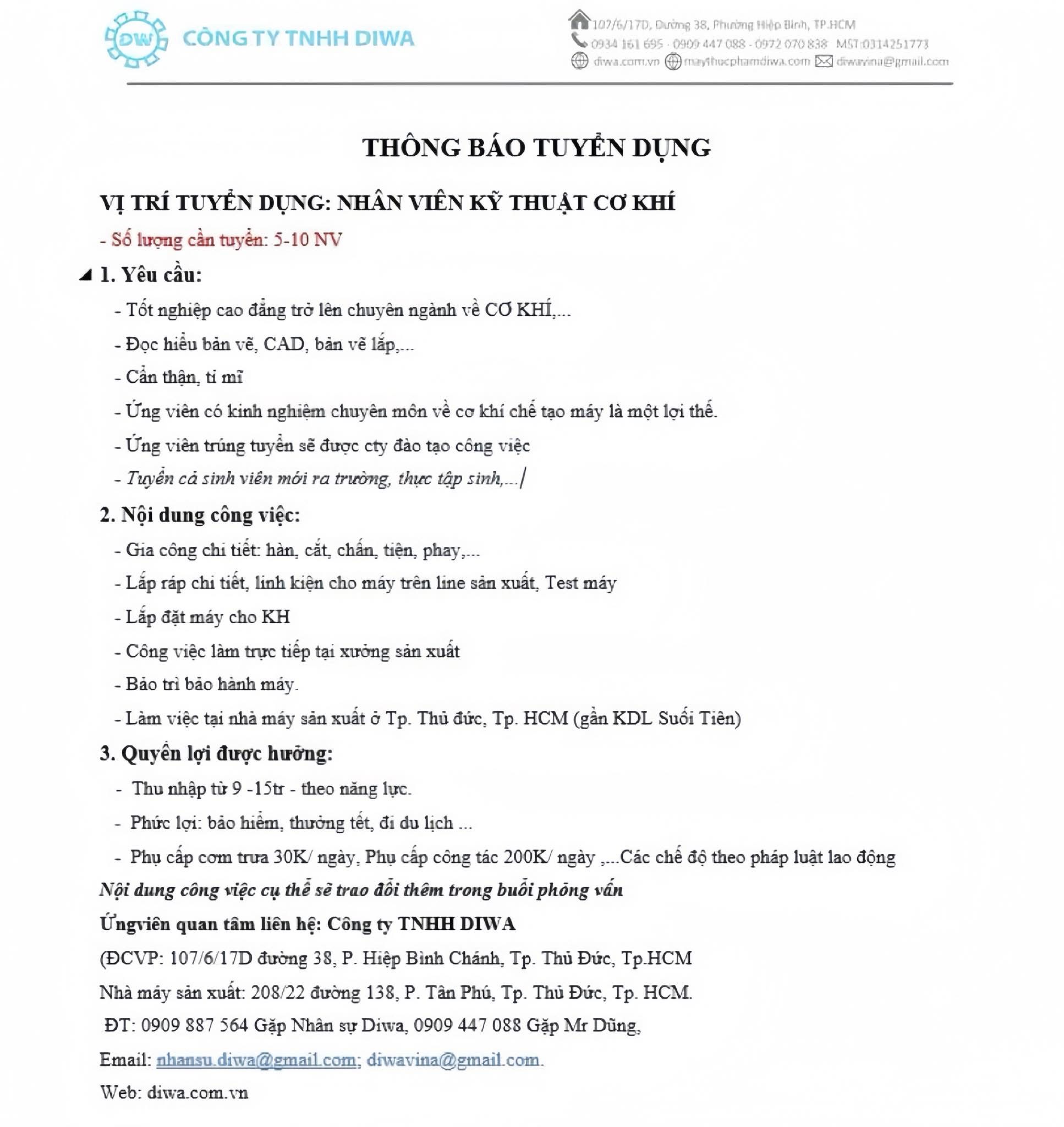 công ty TNHH diwa
công ty chuyên lắp giáp máy rửa chén bát, máy vệ sinh công nghiệp image