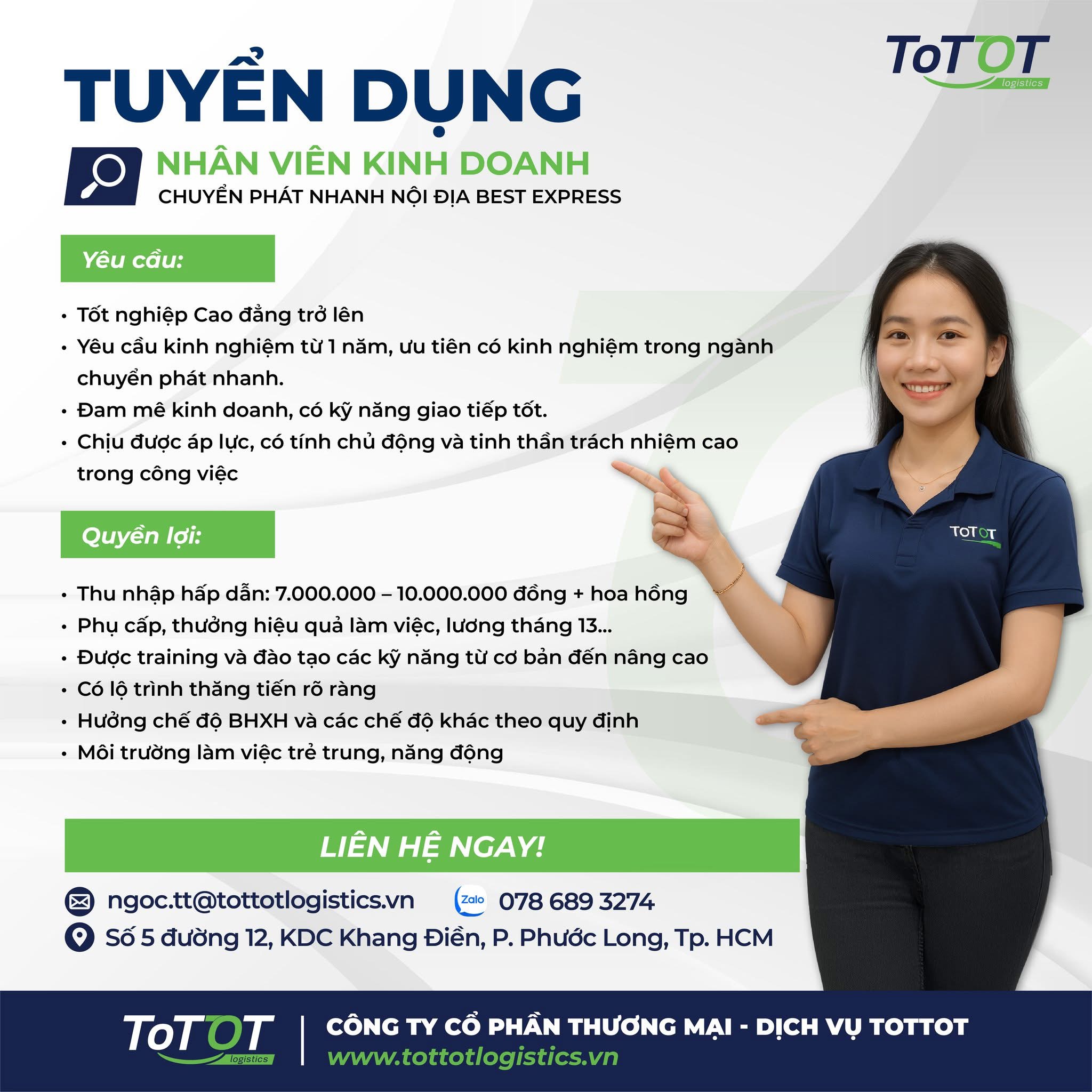 công ty cổ phần thương mại dịch vụ tottot
công ty chuyên hoạt động trong lĩnh vực chuyển phát nhanh nội địa image