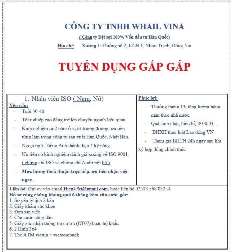 công ty TNHH whall vina
công ty có 100% vốn hàn quốc.
chuyên sản xuất hàng dệt vải image