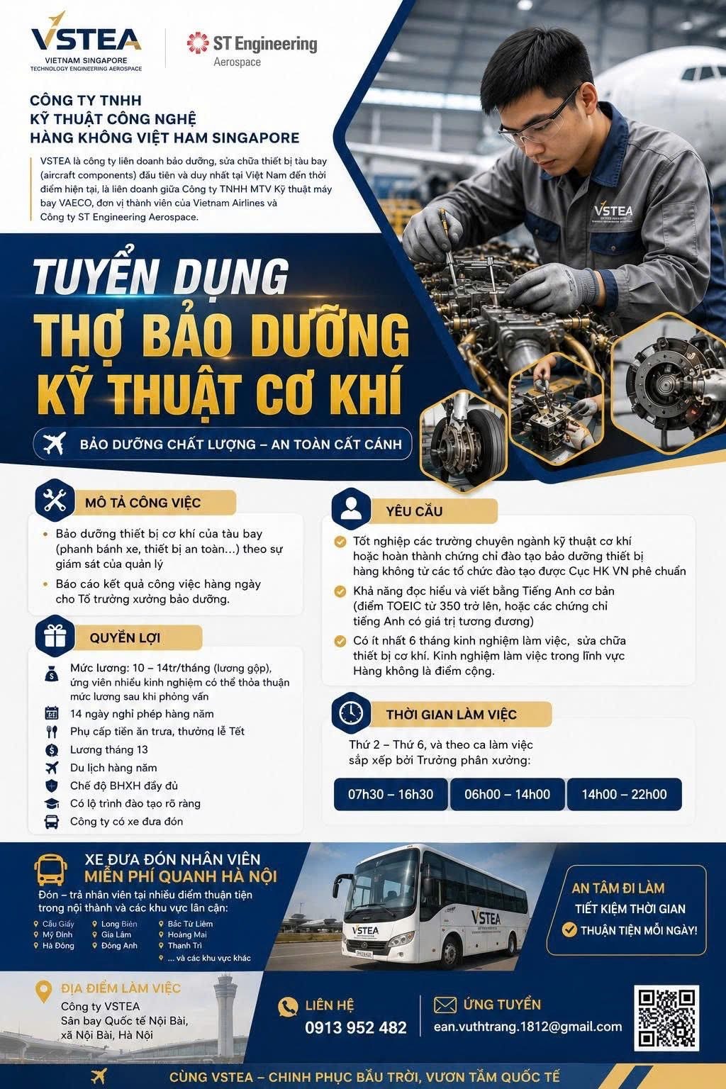 công ty TNHH kỹ thuật công nghệ hàng không việt nam singapore hình ảnh tuyển dụng