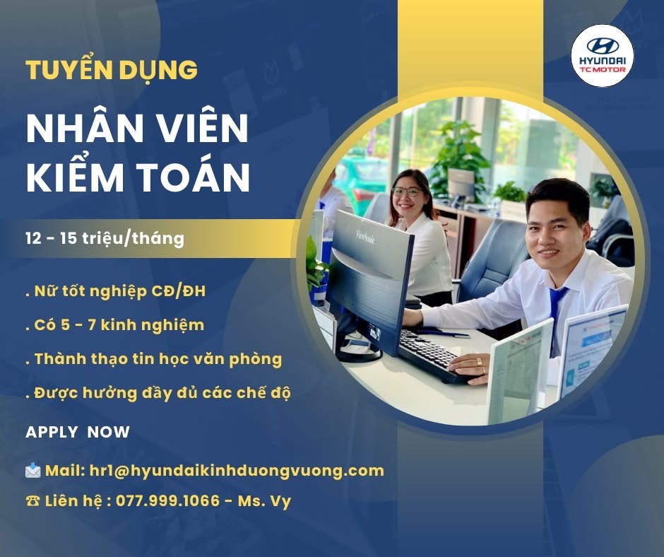 đại lý ô tô huynhdai kinh an dương vương hình ảnh tuyển dụng