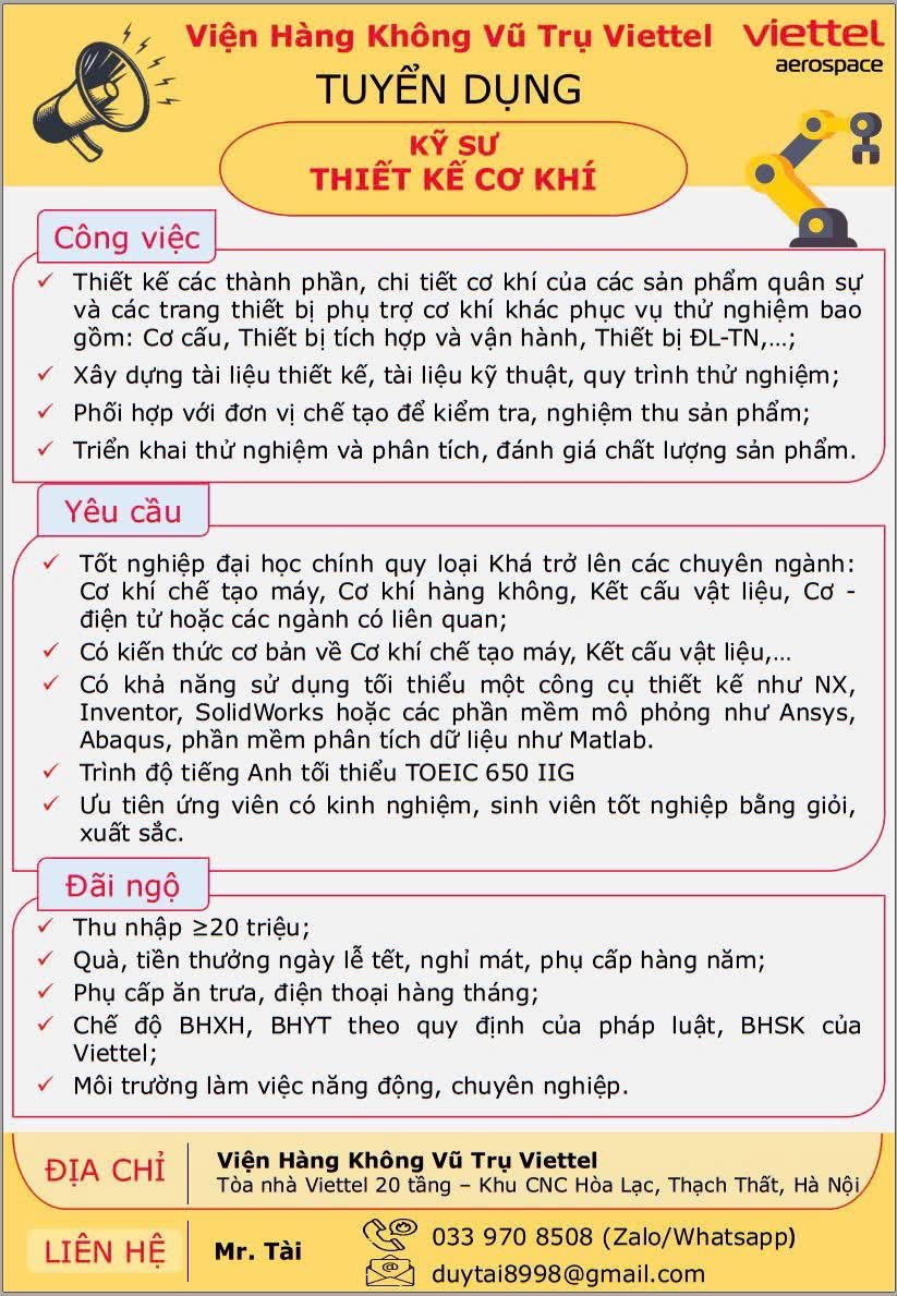 viện hàng không vũ trụ viettel
chuyên phát triển các sản phẩm phục vụ quốc phòng image