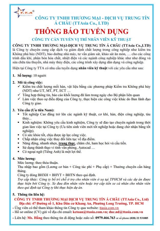 công ty TNHH thương mại dịch vụ trung tín á châu
công ty chuyên kiểm định máy móc công nghiệp image