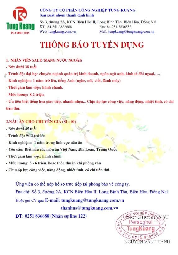 công ty cổ phần công nghiệp tung kuang
công ty chuyên sản xuất nhôm thanh định hình image