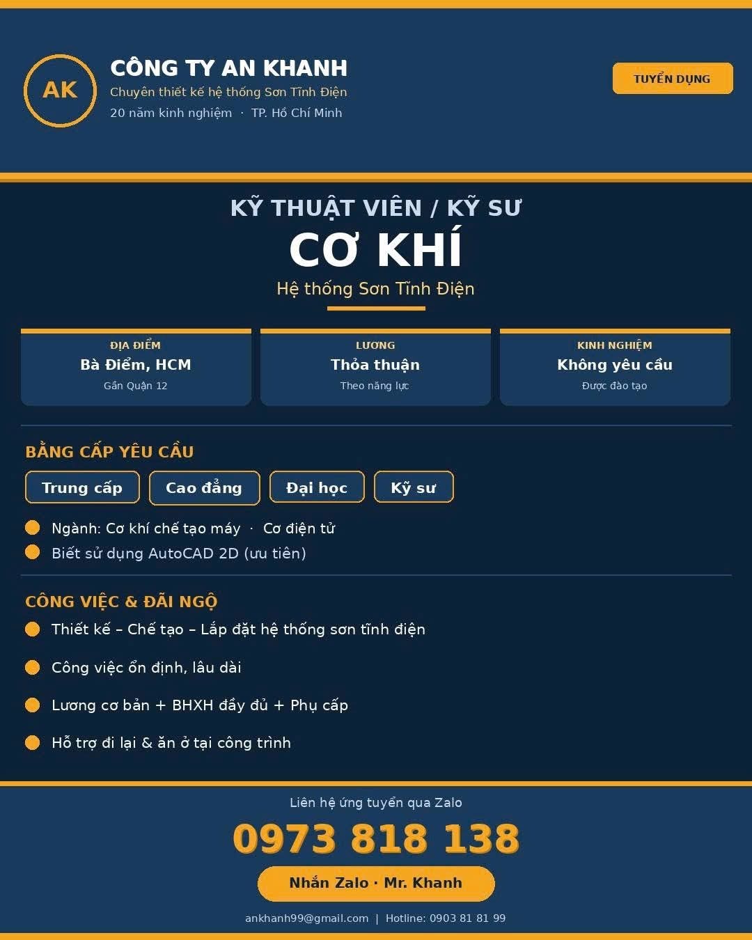 công ty TNHH cơ khí và sơn tĩnh điện an khanh
công ty chuyên lắp đặt dây chuyền sơn và sơn tĩnh điện image