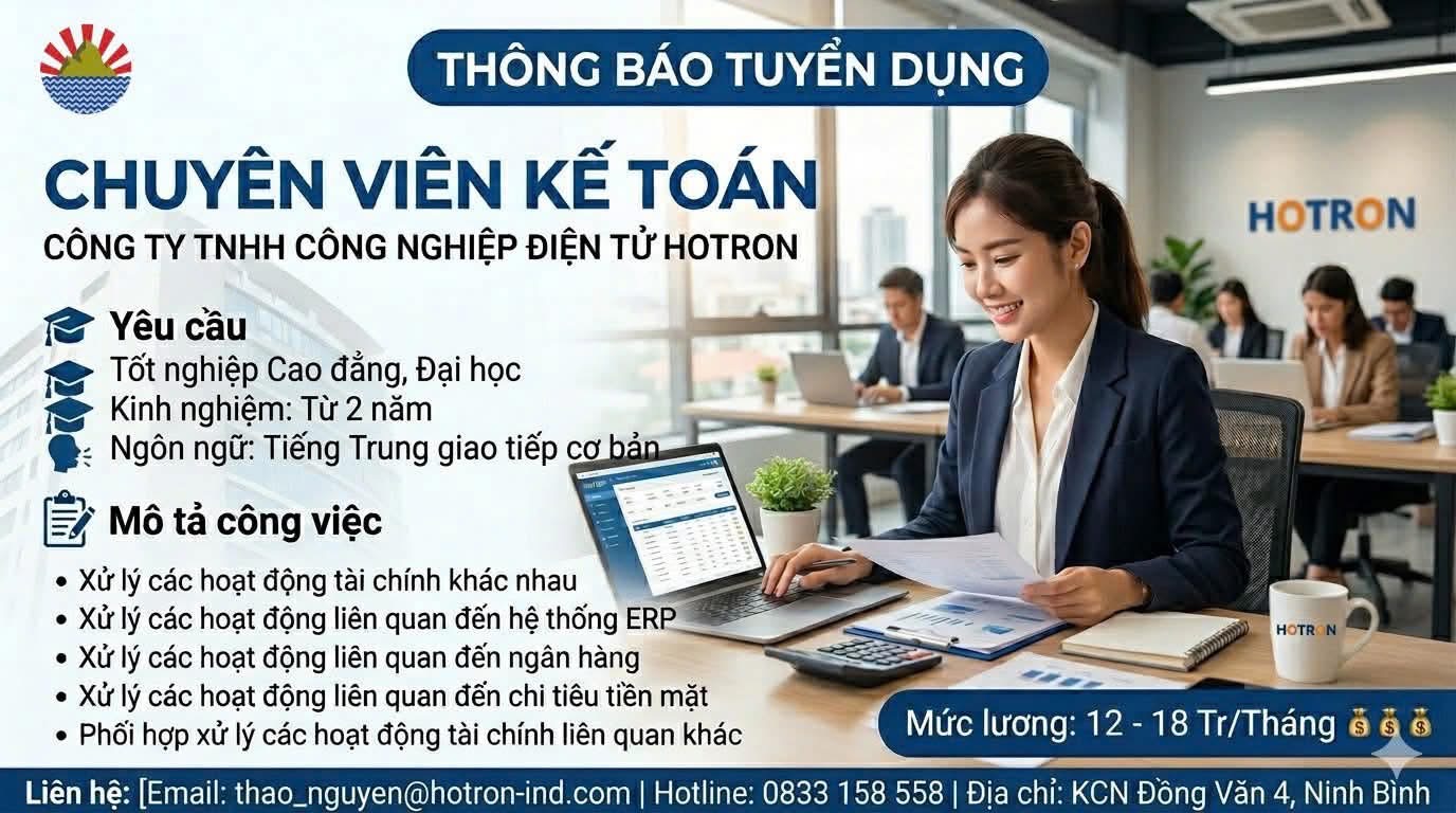 công ty TNHH công nghiệp điện tử hotron hình ảnh tuyển dụng