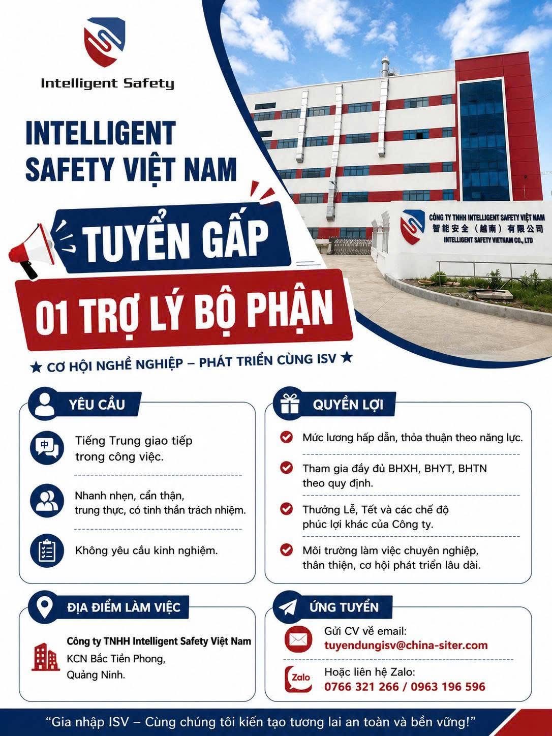 công ty TNHH intelligent safety việt nam hình ảnh tuyển dụng