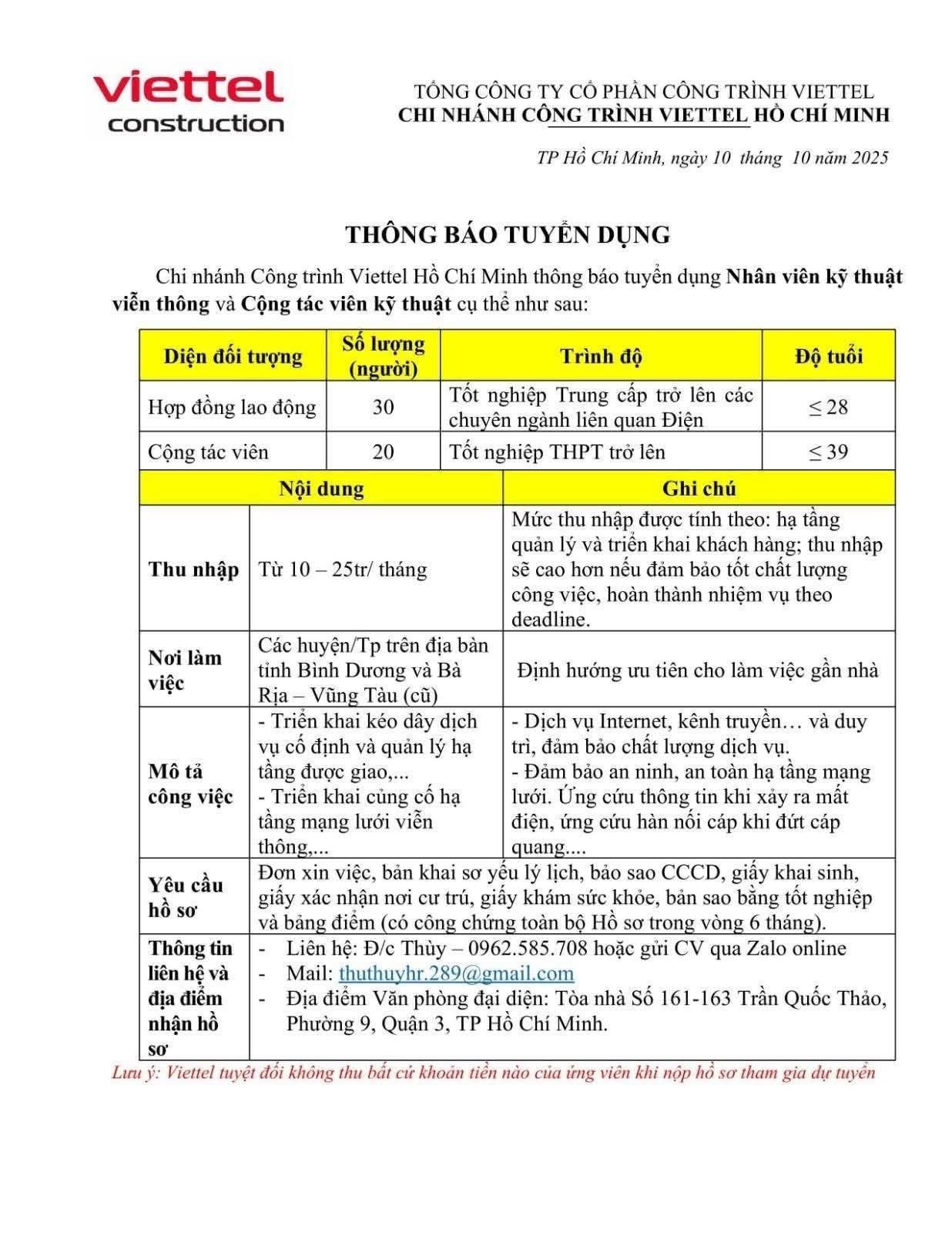 chi nhánh công trình viettel hồ chí minh
công ty xây lắp, lắp đặt các công trình viễn thông.
 image