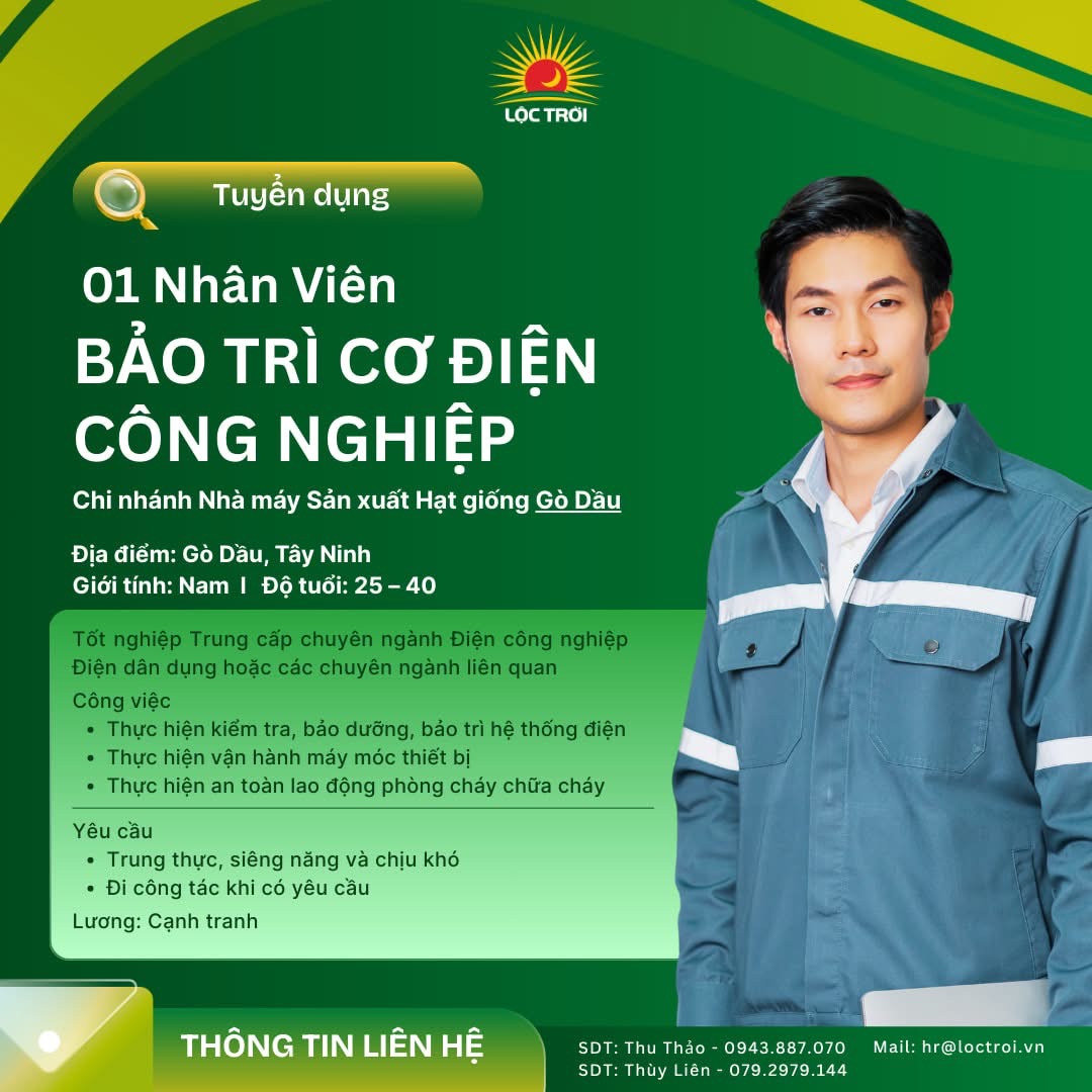công ty cổ phẩn tập đoàn lộc trời- chi nhánh gò dầu hình ảnh tuyển dụng