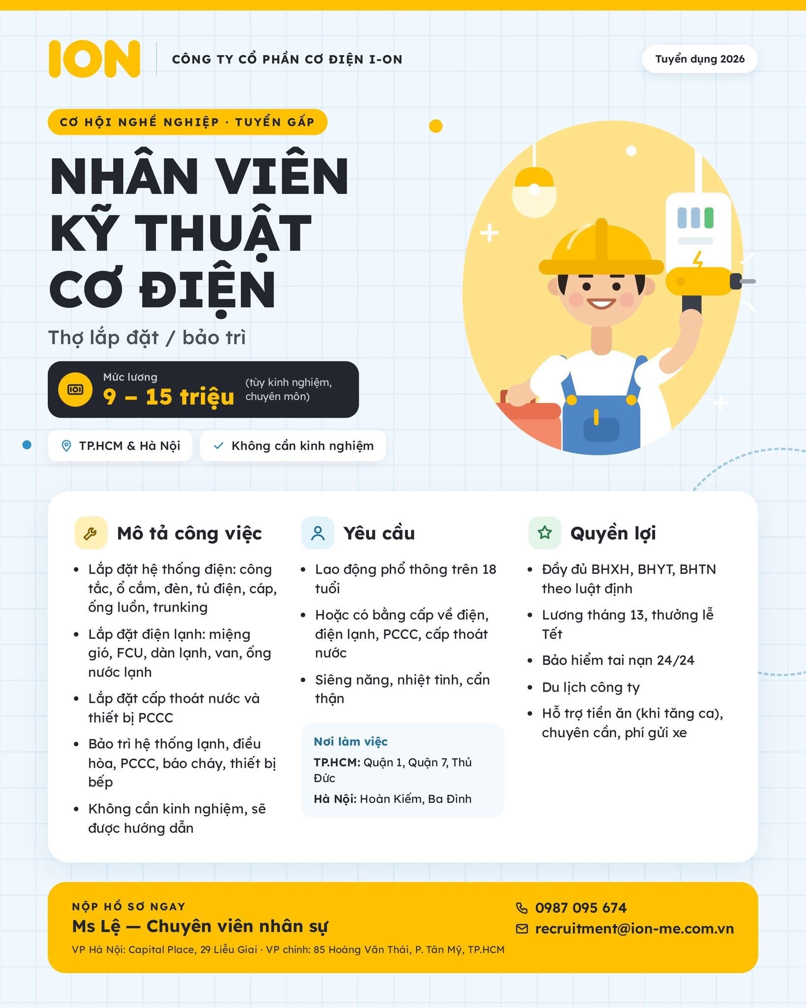 công ty cổ phần cơ điện ion
công ty chuyên thi công, lắp đặt hệ thống cơ điện image