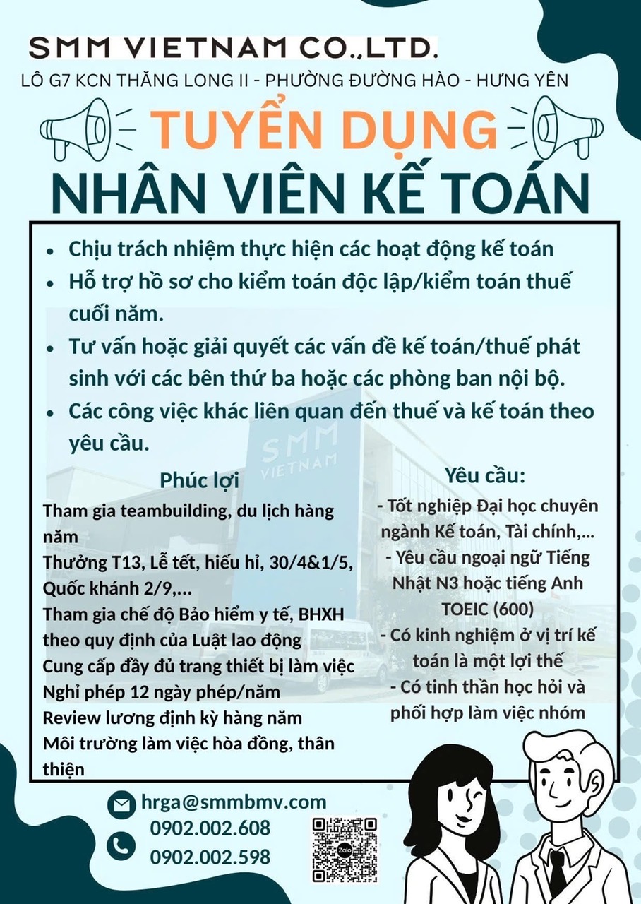 công ty TNHH ssm việt nam hình ảnh tuyển dụng