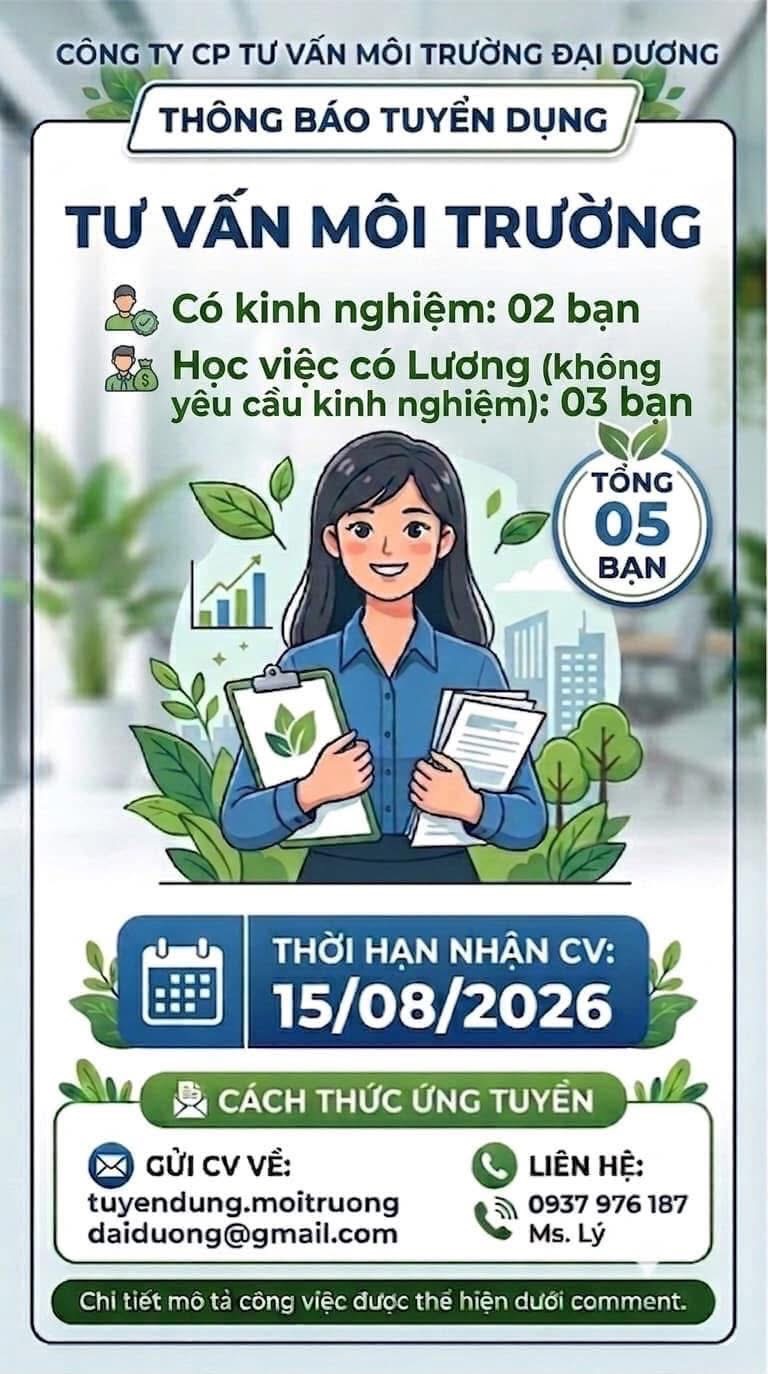 công ty cổ phần tư vấn môi trường đại dương hình ảnh tuyển dụng