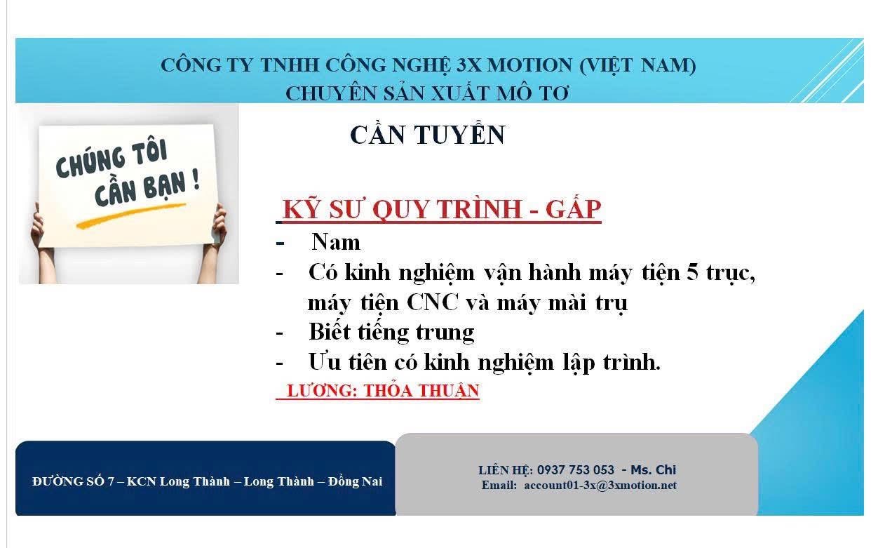 công ty TNHH công nghệ 3x motion việt nam hình ảnh tuyển dụng