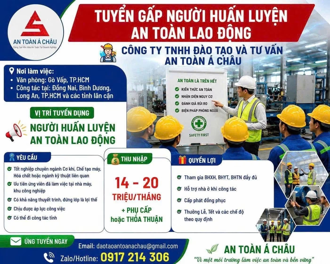 công ty TNHH đào tạo và tư vấn an toàn á châu hình ảnh tuyển dụng