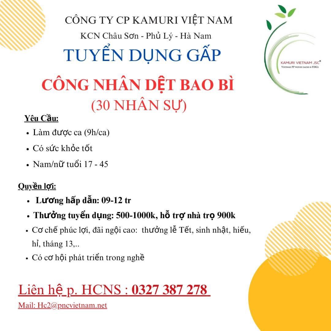 công ty cổ phần kamuri việt nam hình ảnh tuyển dụng