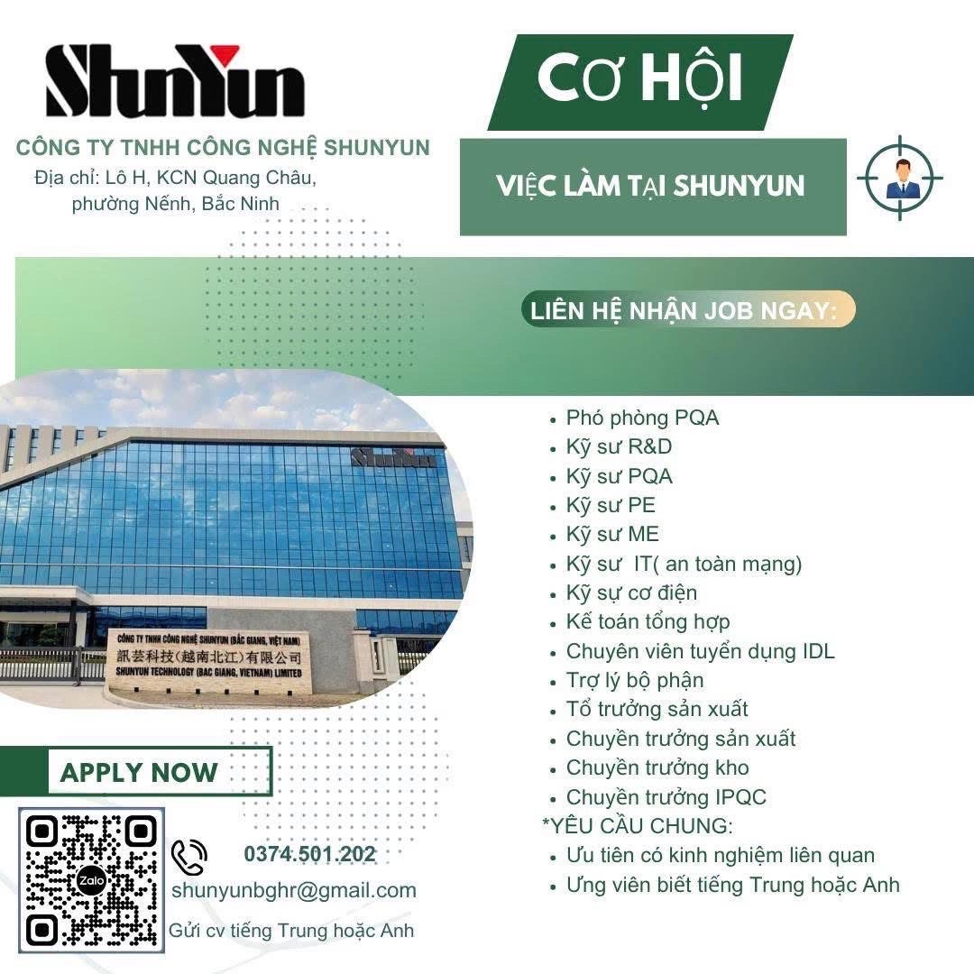 công ty TNHH công nghệ shunyu
công ty có vốn 100% đài loan
là công ty con của của foxcom
chuyên sản xuất sợ quang học image
