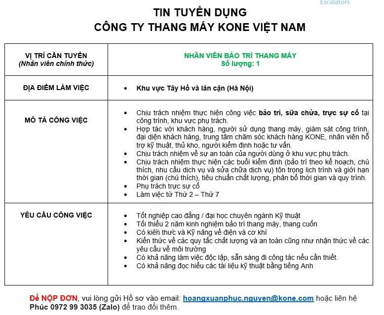 công ty TNHH thang máy kone việt nam.
đại lý hà nội
công ty có 100% vốn nước ngoài
chuyên sản xuất các loại thang máy image