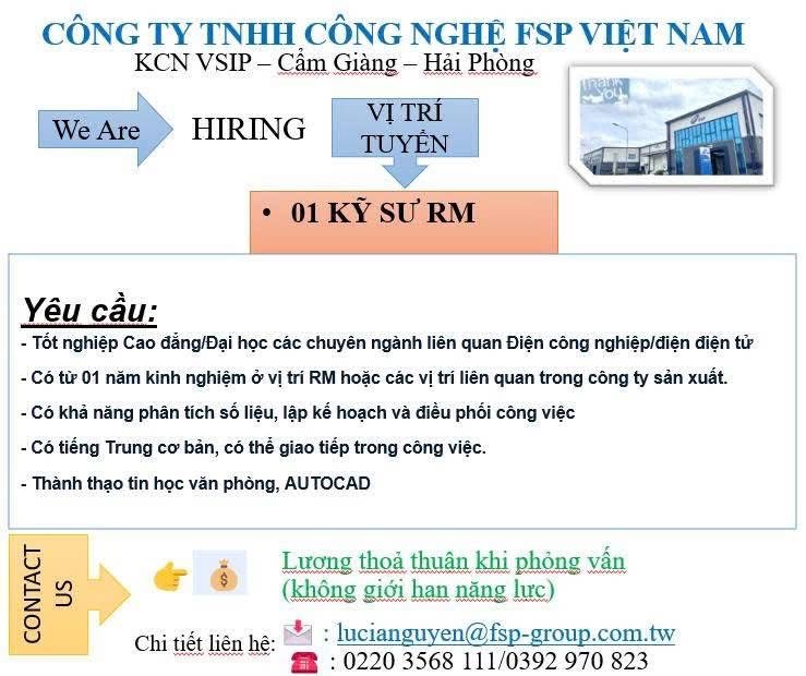công ty TNHH công nghệ fsp việt nam hình ảnh tuyển dụng