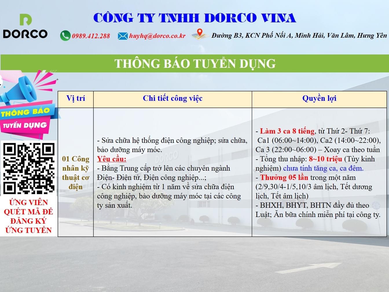 công ty TNHH dorco vina hình ảnh tuyển dụng