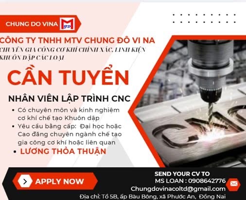 công ty TNHH mtv chung đô vina
công ty có 100% vốn hàn quốc.
chuyên gia công khuôn mẫu kim loại image