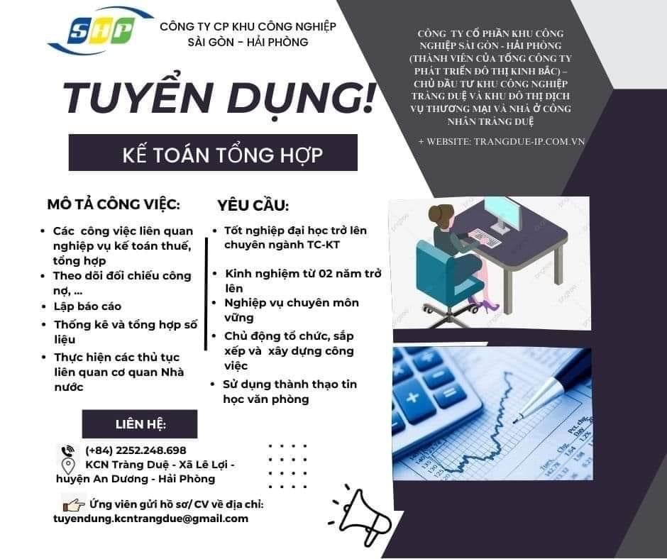 công ty cổ phần khu công nghiệp sài gòn- hải phòng hình ảnh tuyển dụng