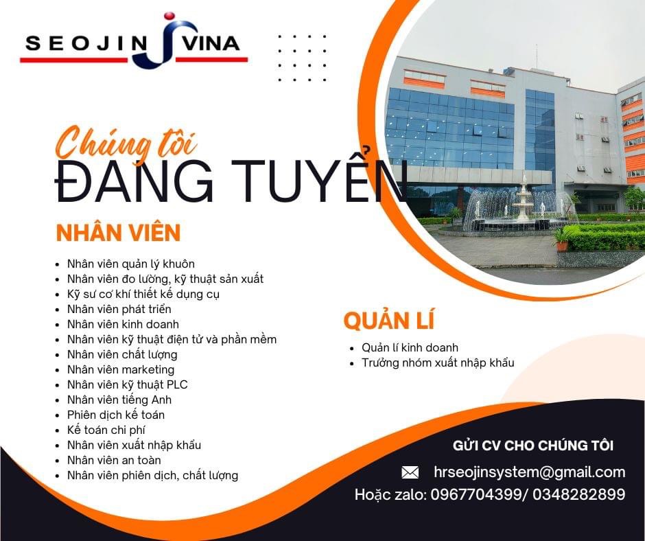 công ty TNHH seojin vina
công ty có 100% vốn hàn quốc
chuyên sản xuất khuôn mẫu nhôm, vỏ nhôm.. image