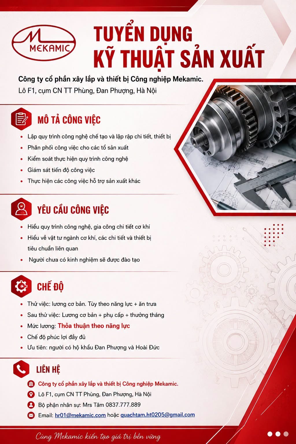 công ty cổ phần xây lắp và thiết bị công nghiệp mekamic hình ảnh tuyển dụng