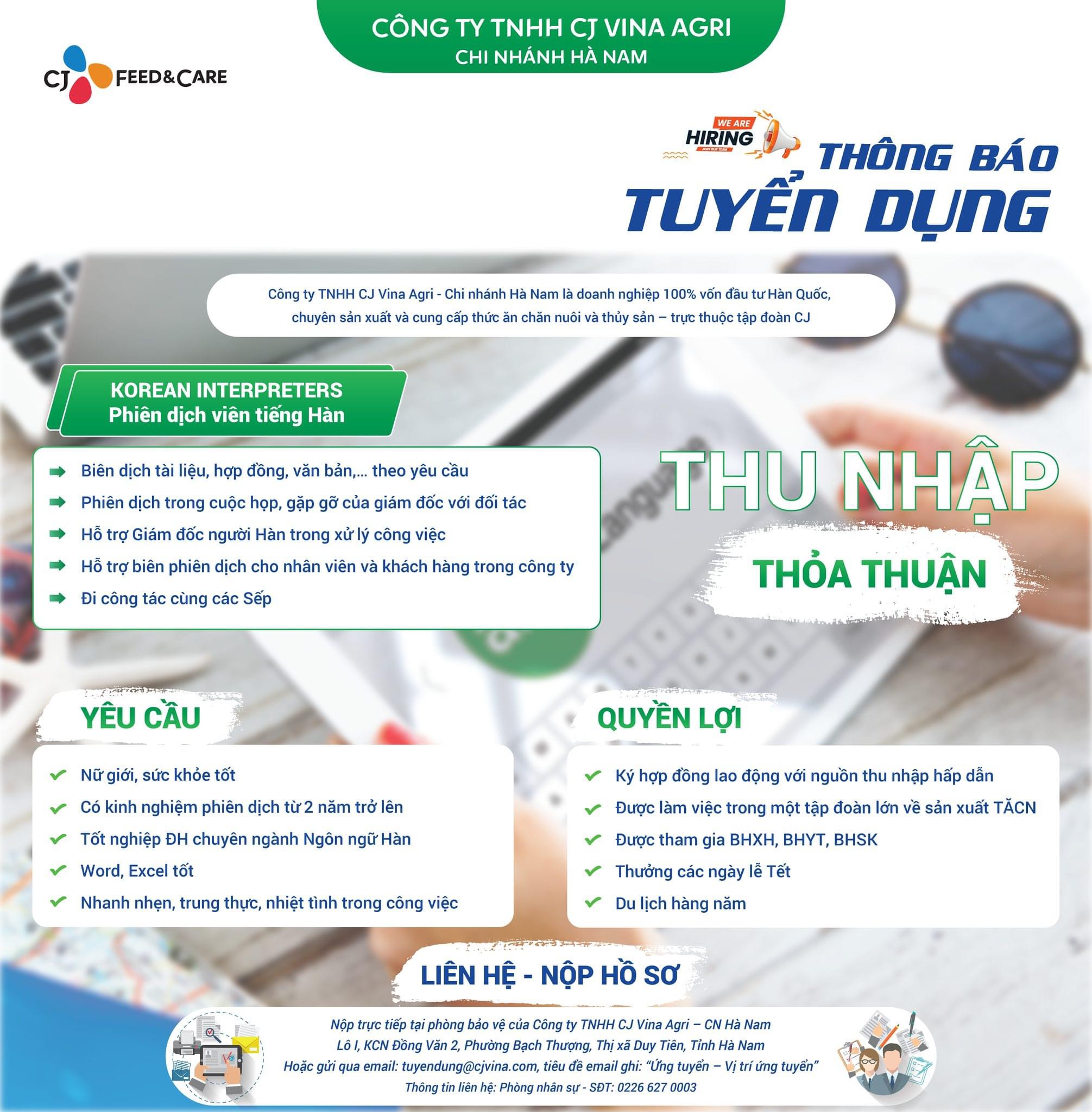 công ty TNHH cj vina agri- chi nhánh hà nam
công ty có 100% vốn hàn quốc
chuyên sản xuất thức ăn chăn nuôi và thuỷ sản.
 image