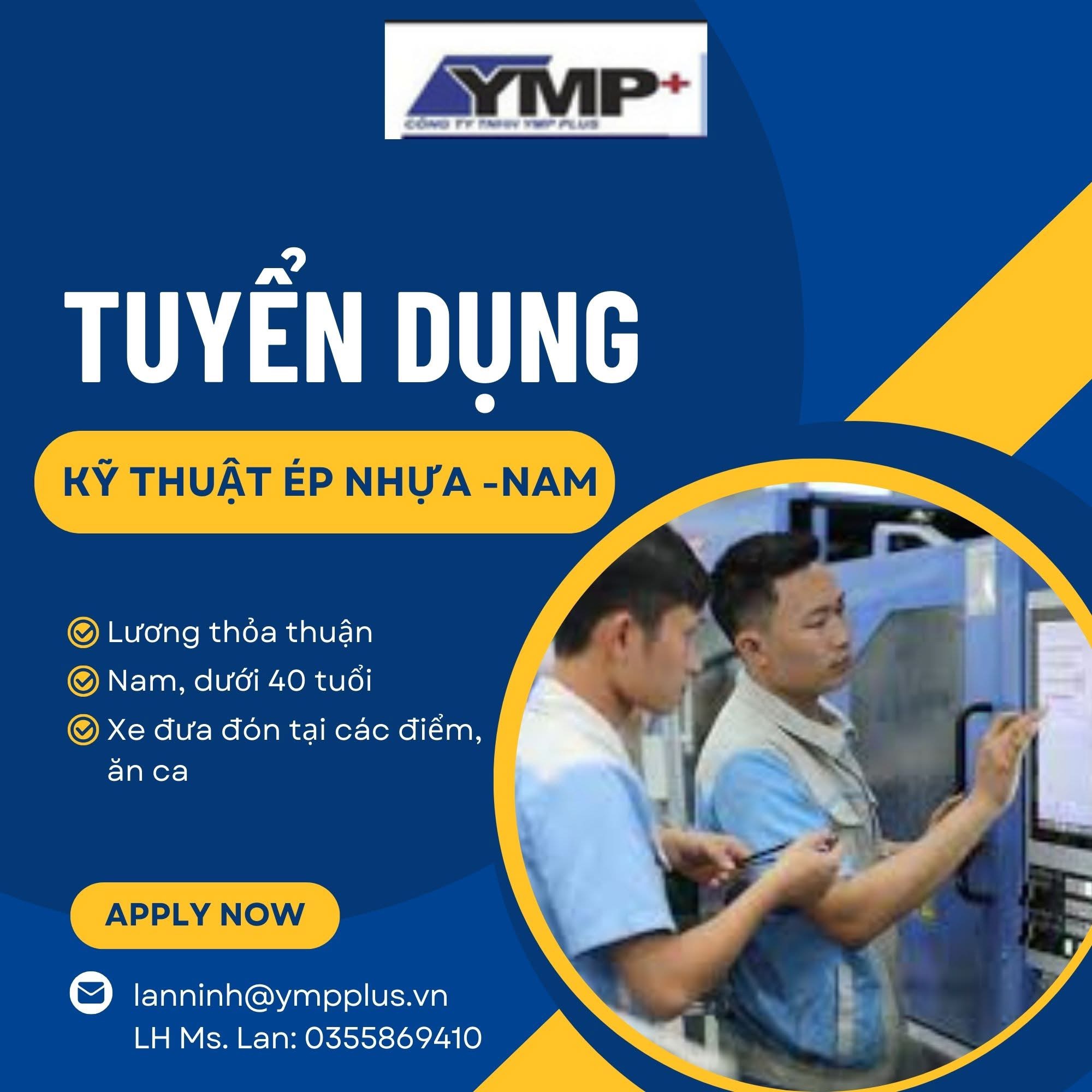 công ty TNHH ymp plus
công ty chuyên chuyên sản xuất phụ tùng ô tô bằng cách phun ép nhựa.
 image
