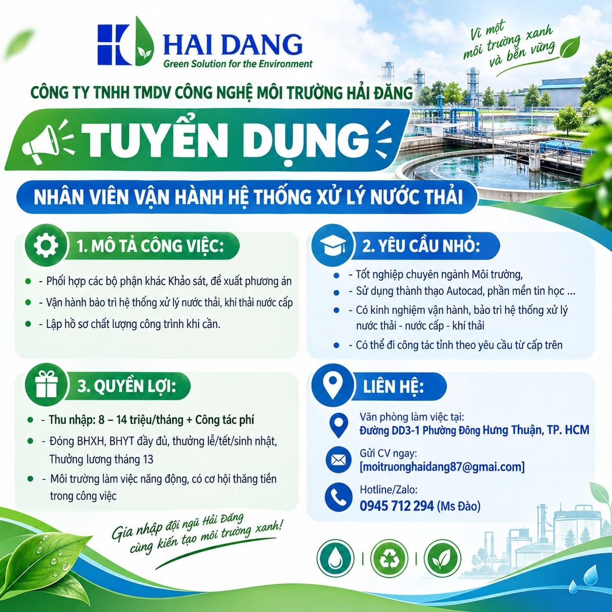 công ty TNHH tmdv môi trường hải đăng
công ty chuyên sử lú nước thải image