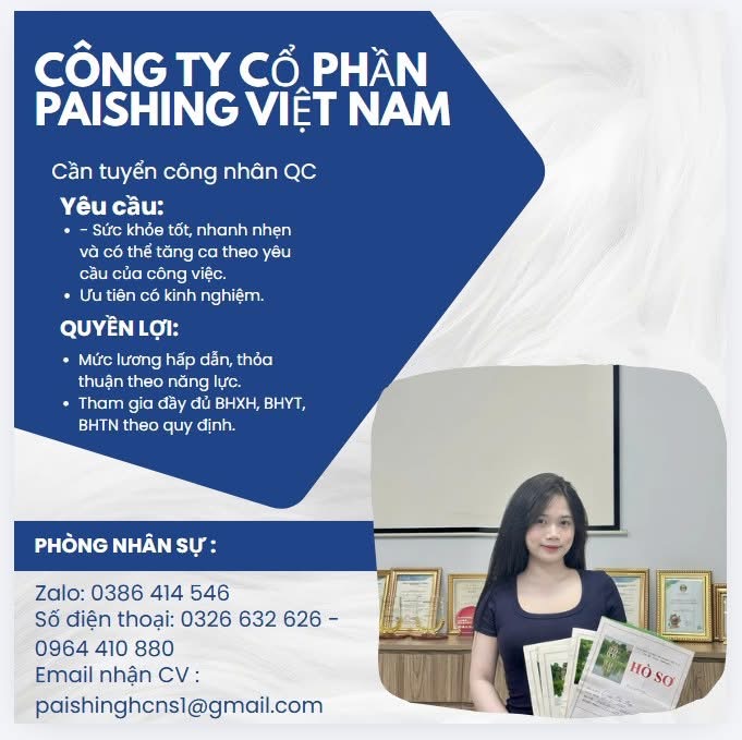 công ty cổ phần paishing việt nam hình ảnh tuyển dụng