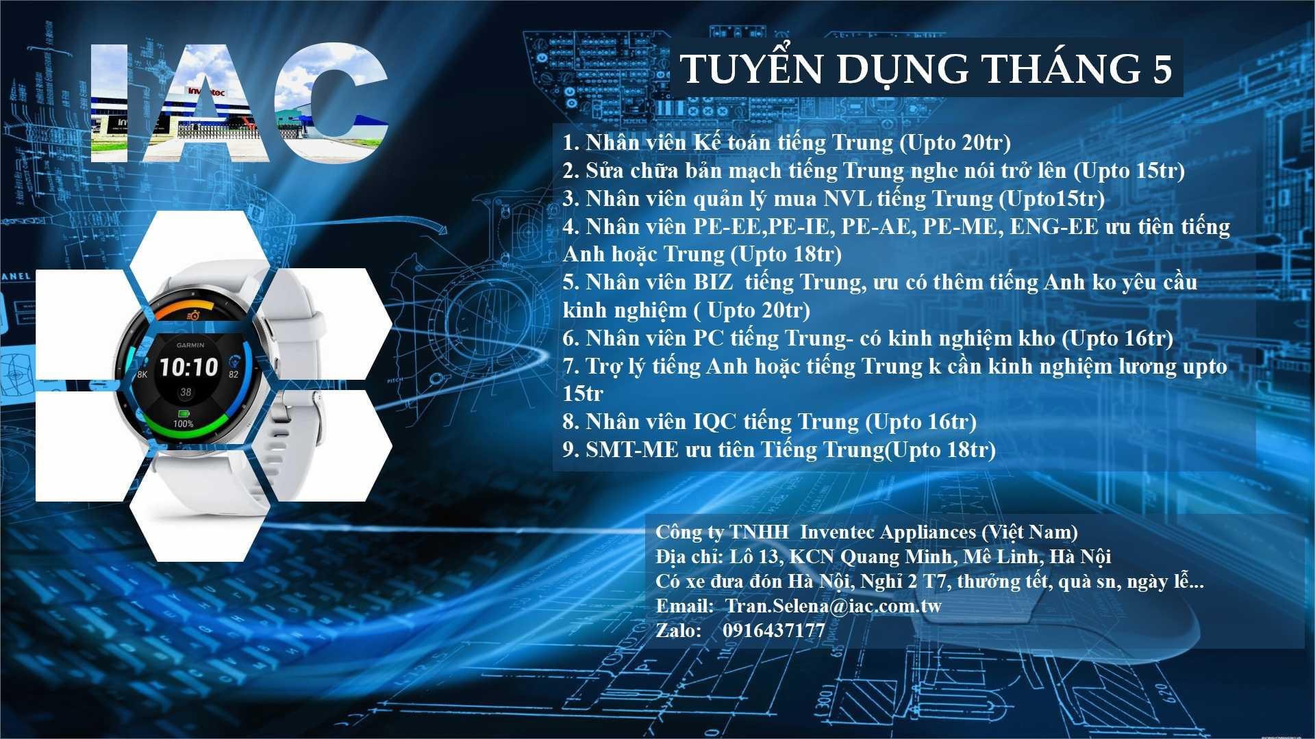 công ty TNHH inventec appliaces việt nam hình ảnh tuyển dụng