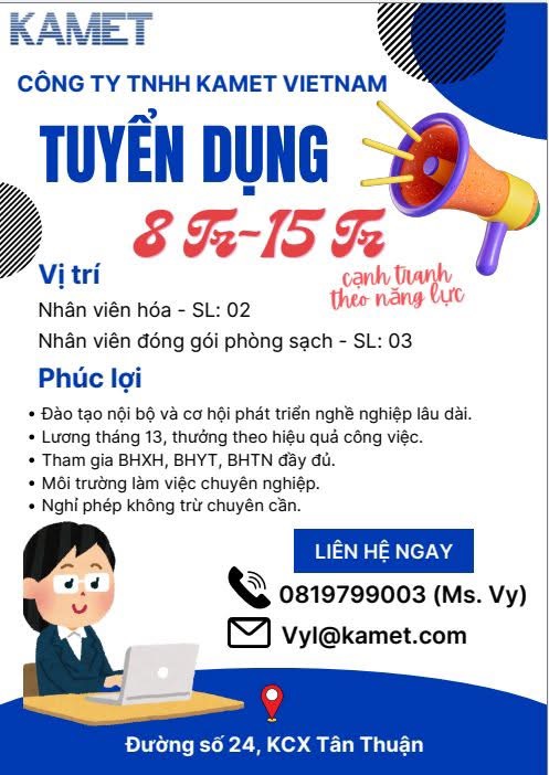 Công ty TNHH kamet việt nam hình ảnh tuyển dụng