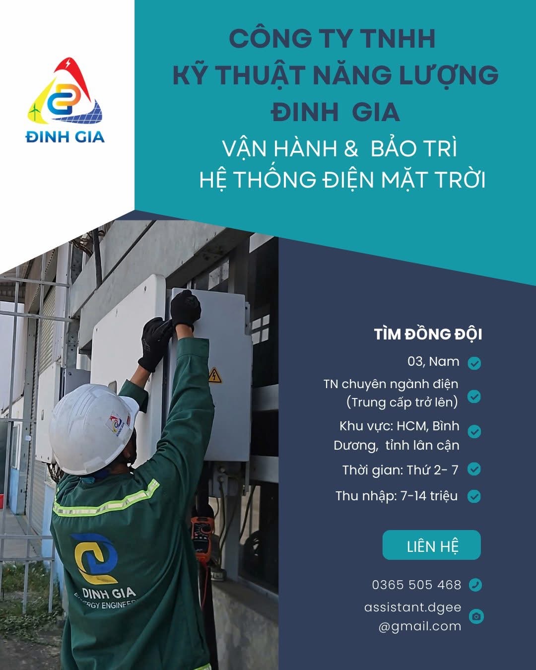 công ty TNHH kỹ thuật năng lượng đinh gia hình ảnh tuyển dụng