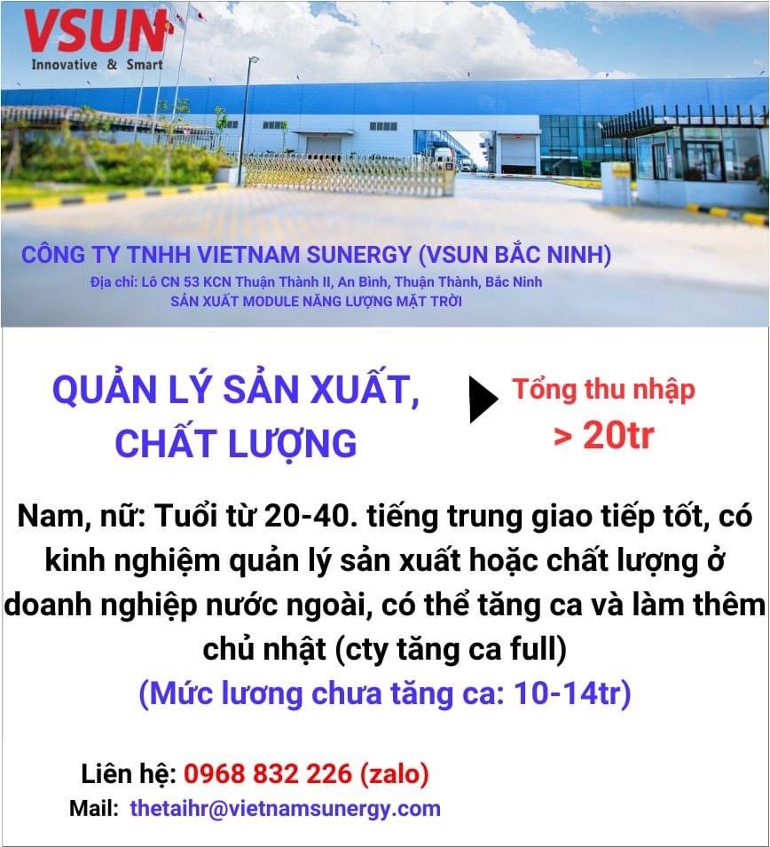 công ty TNHH sunergy hình ảnh tuyển dụng