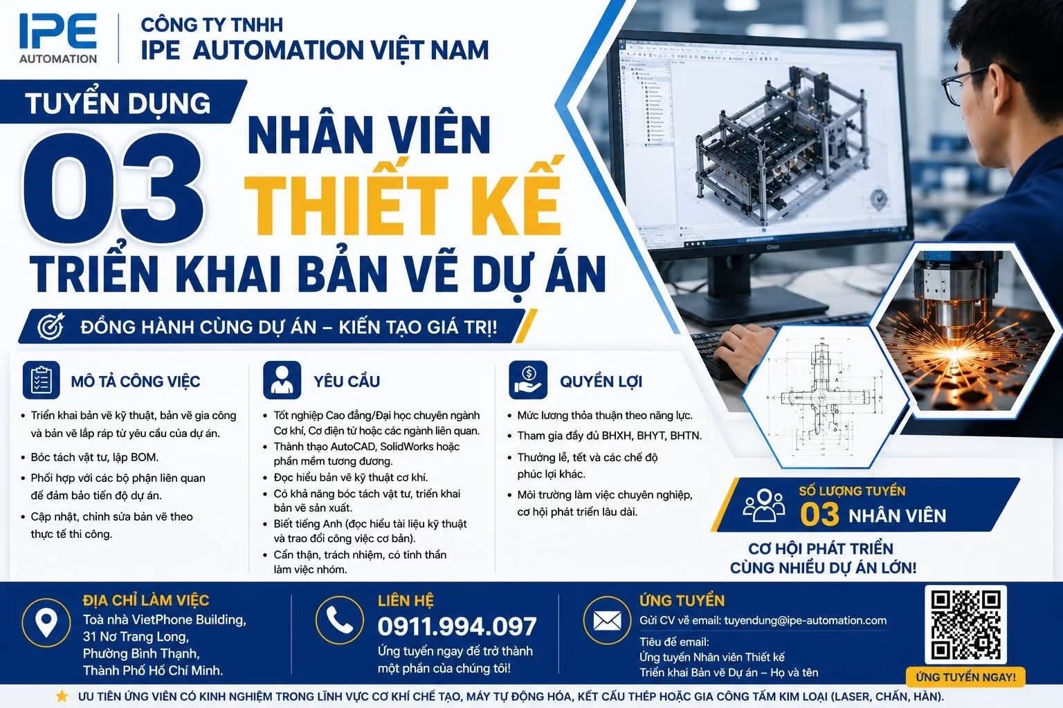 công ty TNHH ipe automation việt nam
công ty có 100% vốn malaxia
chuyên cung cấp giải pháp tự động hoá, sản xuất tử điện và thiết bị phụ trợ cho ngành ô tô, xe máy image