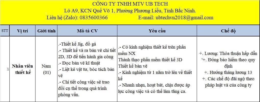 công ty TNHH mtv ub tech 
công ty có 100% vốn hàn quốc
chuyên sản xuất đồ gá cơ khí image