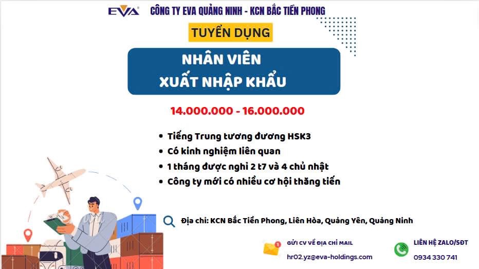 công ty TNHH công nghiệp chính xác  eva quảng ninh
công ty có 100% vốn nước ngoài.
chuyên sản xuất các sản phẩm về nhựa, khuôn mẫu image