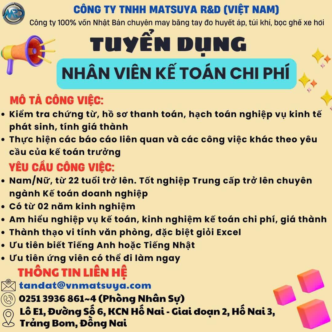 công ty TNHH matsuya r&b việt nam
công ty có 100% vốn nhật bản
chuyên may bằng tay đo huyết áp, túi khí, bọc ghế xe hơi image