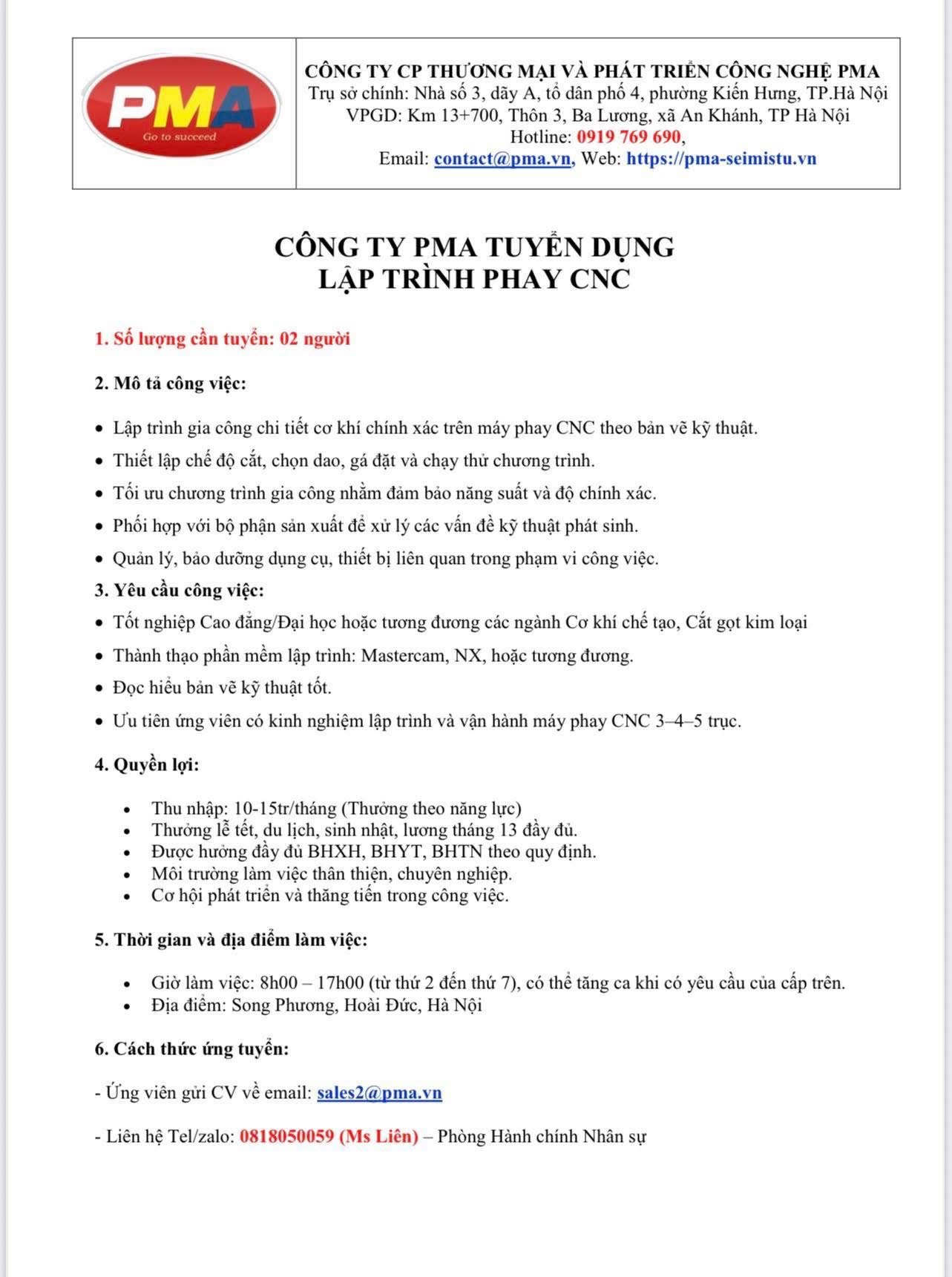 công ty cp thương mại và phát triển công nghệ pma
công ty chuyên gia công cơ khí chính xác image