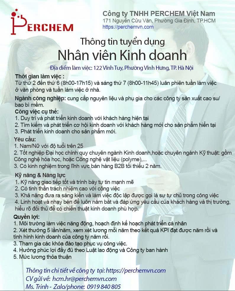công ty TNHH perchem việt nam
công ty chuyên nhập khẩu và phân phối phụ gia, hoá chất ngàng nhựa. image