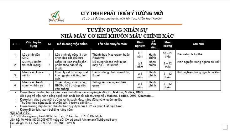 công ty TNHH phát triển ý tưởng mới
công ty chuyên gia công cơ khí chính xác
 image