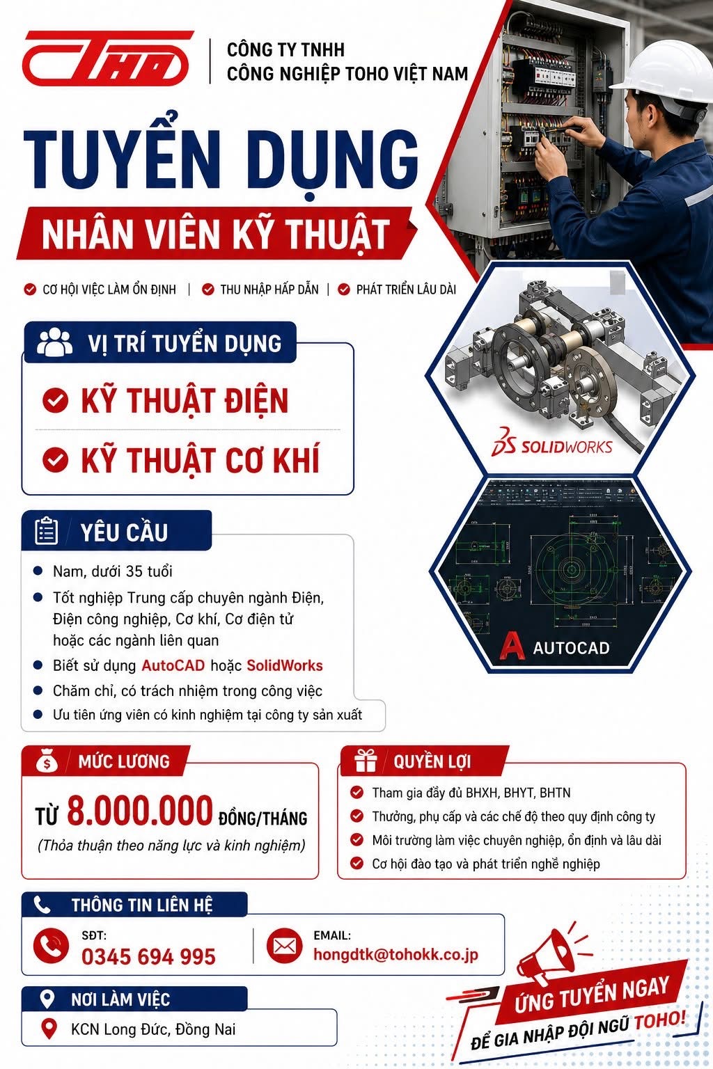 công ty TNHH công nghiệp toho việt nam hình ảnh tuyển dụng