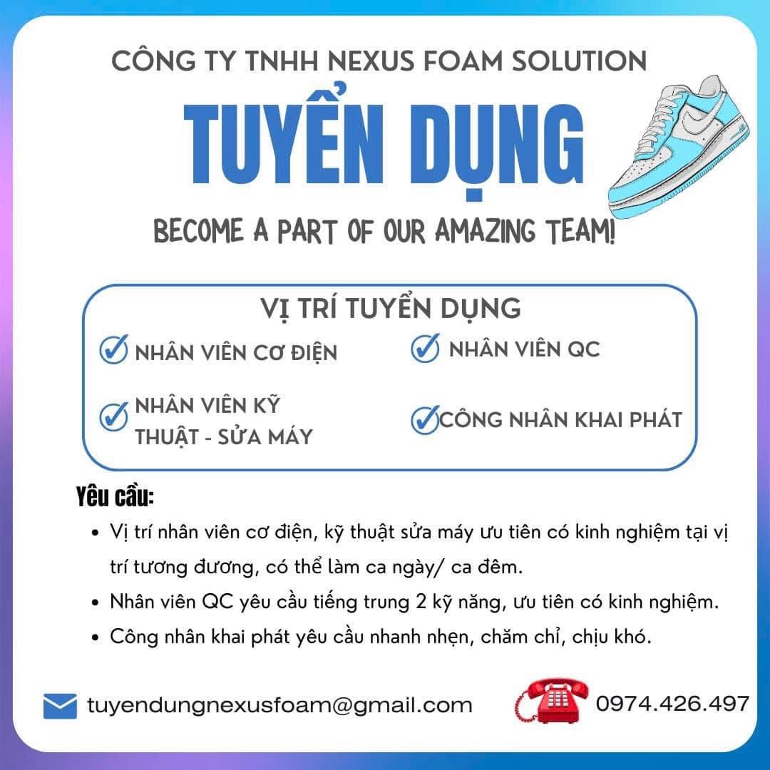 công ty TNHH nexus foam solution hình ảnh tuyển dụng