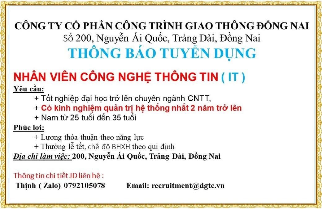 công ty cổ phần công trình giao thông đồng nai.
công ty chuyên tư vấn, thiết kế, xây dựng công trình giao thông. image