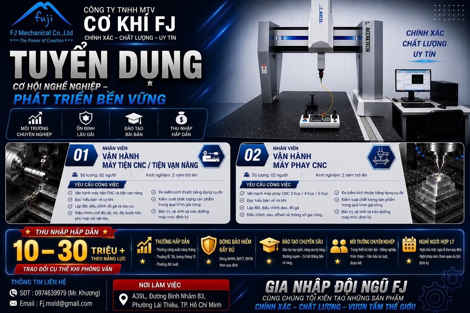 công ty TNHH MTV cơ khí fj hình ảnh tuyển dụng