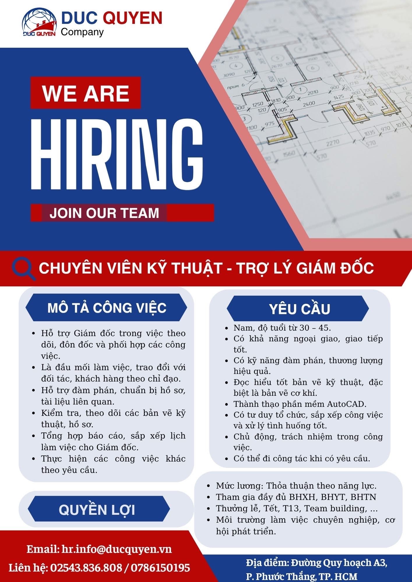 công ty TNHH đầu tư thương mại và dịch vụ đức quyền hình ảnh tuyển dụng