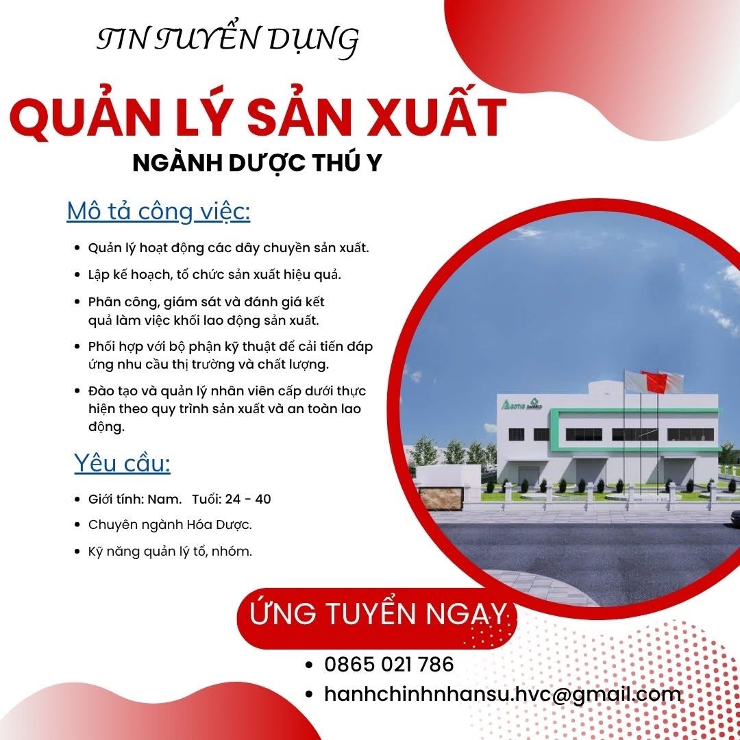 công ty cổ phần thảo dược hevico
công ty chuyên sản xuất thuốc thú y, sinh phẩm, buôn bán thuốc image