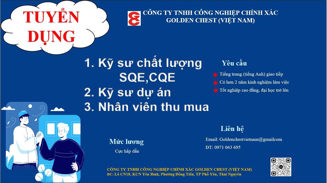 công ty TNHH công nghiệp chính xác golden chest việt nam hình ảnh tuyển dụng
