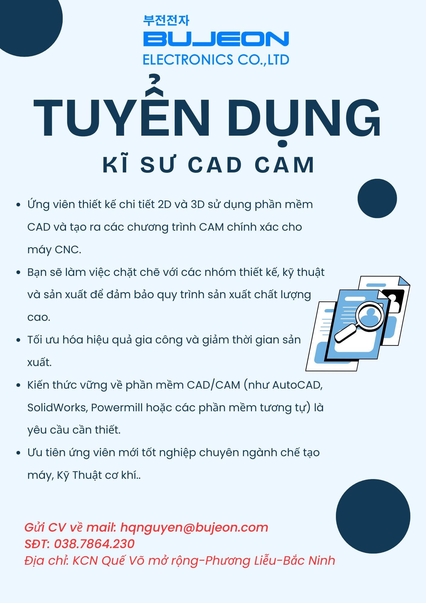 công ty TNHH bujeon việt nam eletronics hình ảnh tuyển dụng